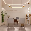 Elegant Modern Beauty Hair Salon Interior With Sofa Coffee Table And Round Pendant Lights