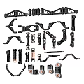 Black Mechanical Parts Including Various Frame Brackets Connectors And Hardware Components 3d model