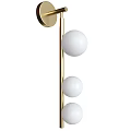 Modern Minimalist Wall Lamp With Gold Silver Metal Rods And Three White Spherical Shades