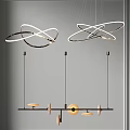 Modern Intertwined Ring Pendant Lights With LED Metal Frame And White Glow