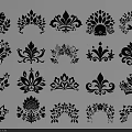 Ornate Wall Decor Designs Featuring Floral Scroll And Leaf Patterns 3d model