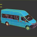 Modern bus minibus minivan driverless bus 3d model