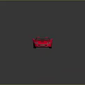 Pink Convertible Sports Car on Red Background with Valentine's Day Heart Decoration