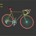 Blue Road Bicycle with Red Seat Black Handlebars and Modern Sleek Design