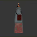 Transparent Glass Bottle With Red Liquid And Orange Cap For Daily Household Use