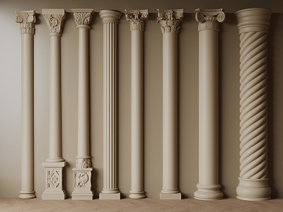 Roman column pilasters 3d model