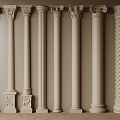 Roman column pilasters 3d model