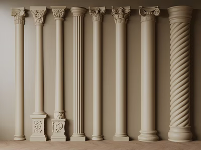 Variety Of Roman Columns With Different Designs 3d model