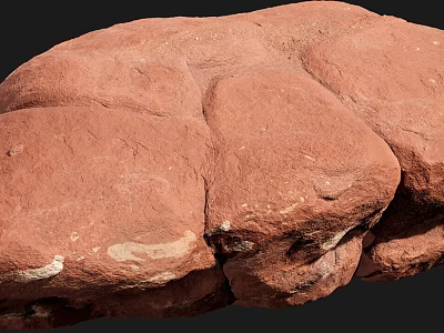 Natural Red Textured Stone And Wood Elements For Rustic Decorative Projects 3d model
