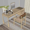 Modern Dressing Table Dressing Table Dressing Table Dressing Table and Chair Accessories Ornaments Plant Potted Mirror 3d model