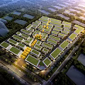 Aerial Planning of Modern Residential Community With Green Roofs Roads and Central Greenery