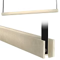 Modern Linear Pendant Light With Beige Shade And Black Metal Frame