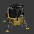 Lunar Lander Spacecraft Model With Yellow Base And Landing Legs Structure