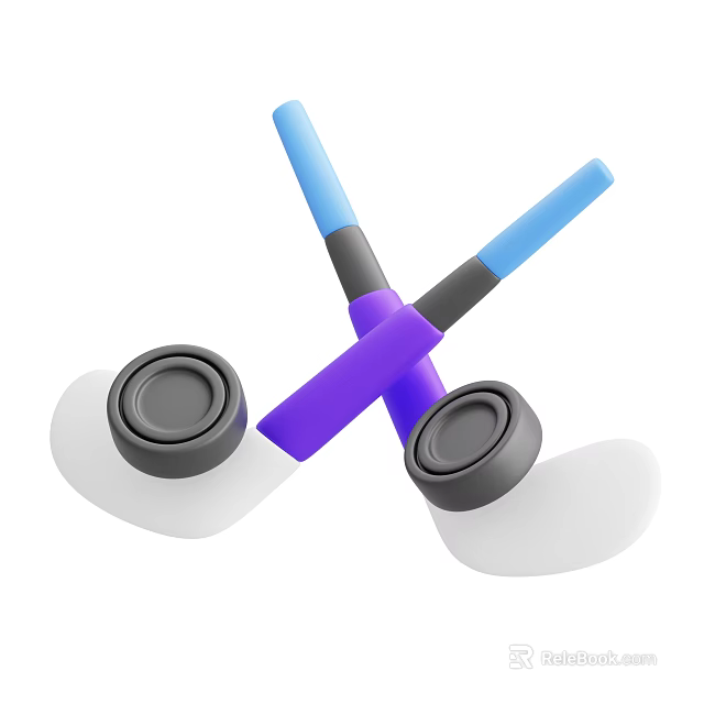 Colorful Fitness Sports Equipment With Blue Handles Purple Rope And White Ends 3d model 