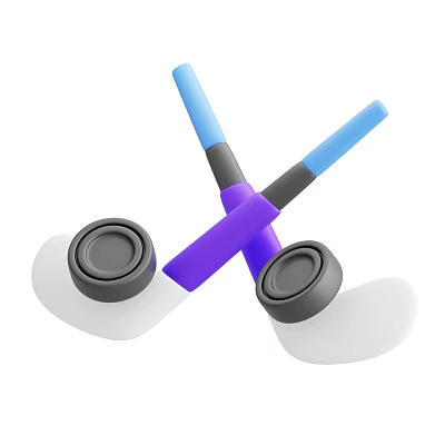 Colorful Fitness Sports Equipment With Blue Handles Purple Rope And White Ends 3d model