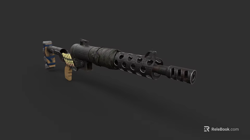 Tactical Rocket Launcher Weapon With Metal Structure And Grip Handle Details 3d model 