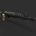 Tactical Rocket Launcher Weapon With Metal Structure And Grip Handle Details