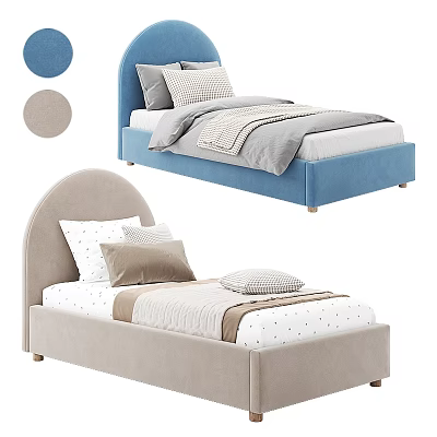 Modern Baby Beds In Different Colors With Cushions 3d model