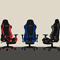Ergonomic Gaming Chairs in Red Blue Black with MVP Logo and Swivel Wheels
