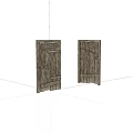 Rustic Wooden Doors With Aged Texture And Metal Hinges Design