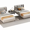 Modern single bedside table 3d model