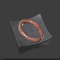 Appetizing Ring Shaped Sausage Served on Black Square Plate with Savory Aroma 3d model