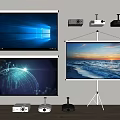 Modern Projector Projection Curtain 3d model