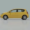 Yellow Small Family Car With Sunroof And Silver Alloy Wheels Exterior Design