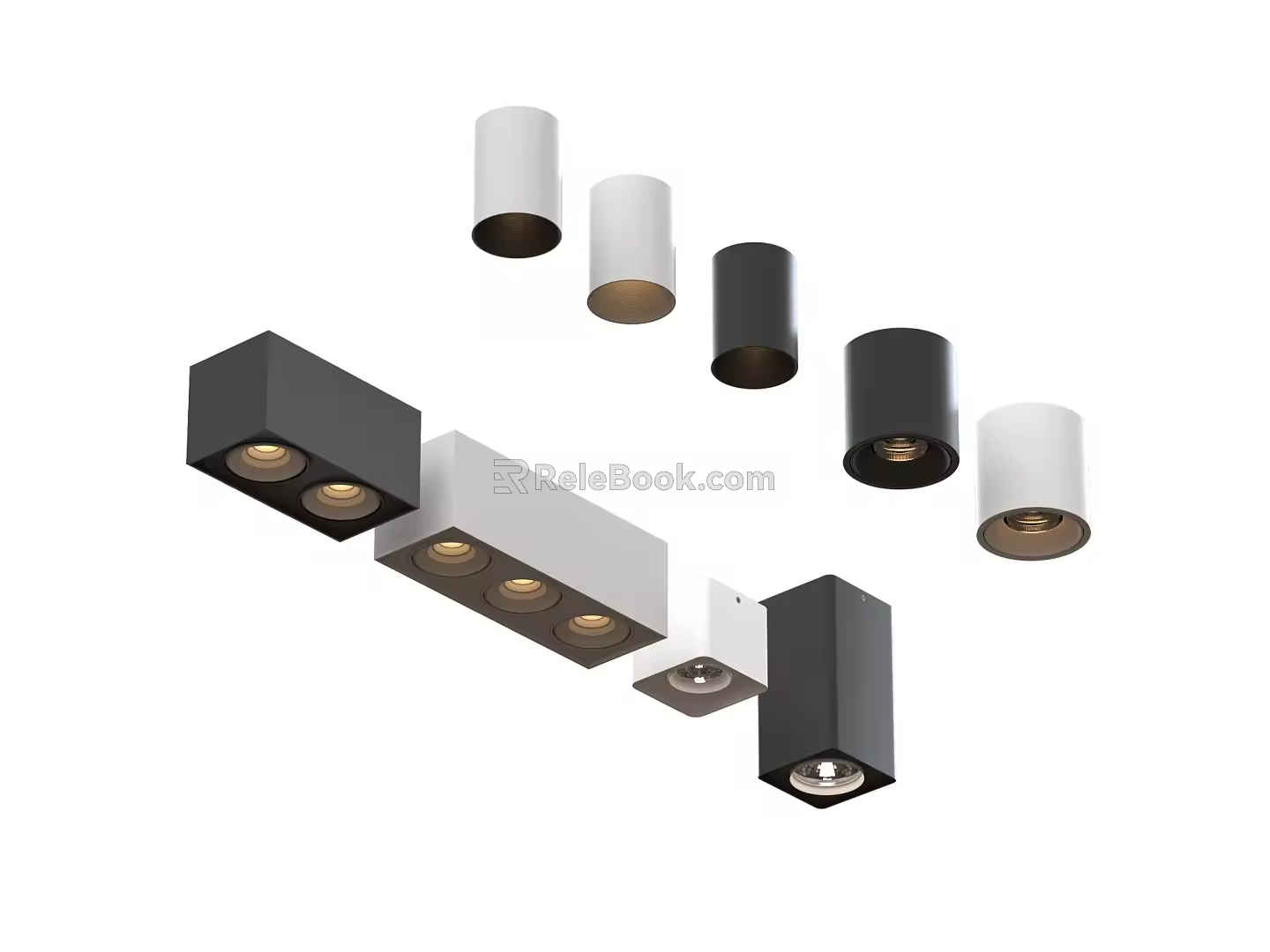 Modern downlight spotlight combination open-mounted downlight spotlight combination minimalist spotlight downlight 3d model