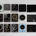 Kitchen Appliances Various Induction Cooktops Featuring Different Designs For Home Kitchen 3d model