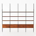 Modern Bookcase With Multiple Open Shelves Wooden Cabinets Metal Frame And Spacious Storage