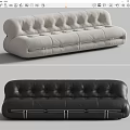 poliform modern multiplayer sofa leather sofa 3d model