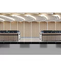 Modern High Tech Monitoring Control Room With Big Data Visualization Screens And Operator Workstations