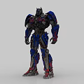 Detailed Futuristic Robot Character With Red Blue Armor And Mechanical Creature Design