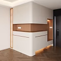 Sleek Modern Entryway Side Cabinet Design With White Finish Wooden Panel And LED Lighting
