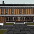 Traditional Ancient Chinese Architecture With Curved Eaves Wooden Latticed Windows And Stone Pavement Courtyard