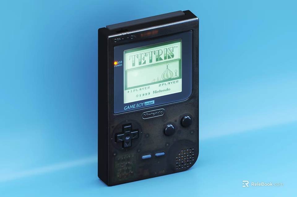 Vintage Game Boy Handheld Entertainment Appliance With Tetris Screen And Retro Design 3d model 
