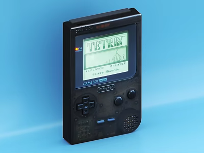Vintage Game Boy Handheld Entertainment Appliance With Tetris Screen And Retro Design 3d model