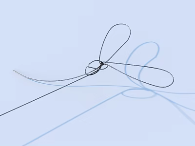 Black Bowknot Shaped Daily Life Product With Smooth Lines On Light Blue Background 3d model
