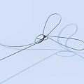 Black Bowknot Shaped Daily Life Product With Smooth Lines On Light Blue Background