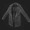 Stylish Black Long Lapel Leather Coat Modern Fashion Outerwear Design