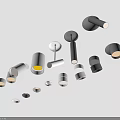Modern Downlights and Spotlights Featuring Black White Designs and Adjustable Lighting Options 3d model