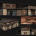 Traditional Ancient Building Wooden Structure Classic Roof Stone Walls And Interior Design