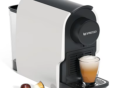 Modern Nespresso Coffee Machine For Kitchen With Coffee Cup And Capsules 3d model