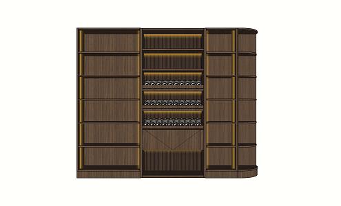 curved door glass door wine cabinet model 3d model