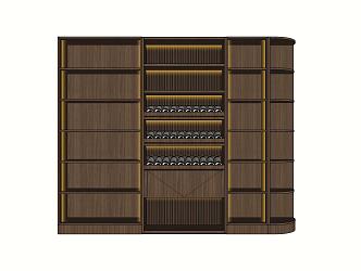 curved door glass door wine cabinet model 3d model