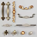 Various Decorative Metal Handles With Intricate Patterns And Classic Modern Styles 3d model