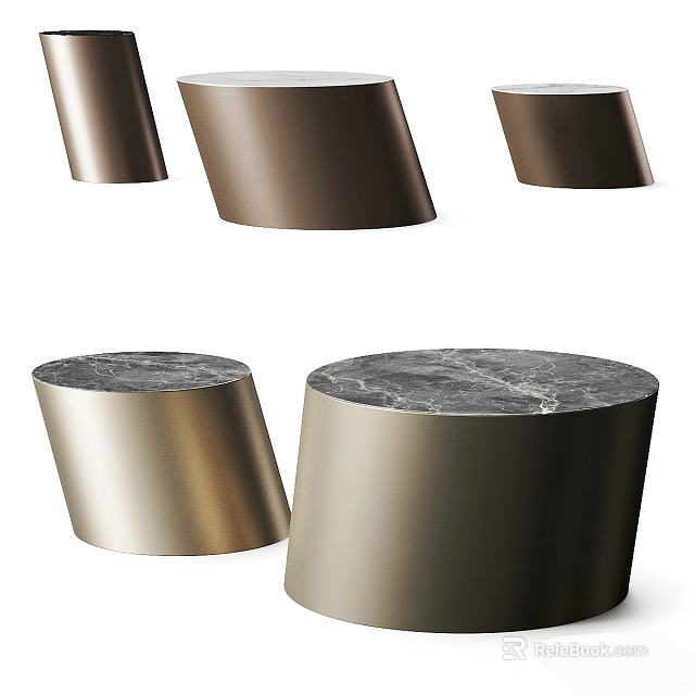 Modern Stylish Leisure Chair With Gold Metal Frame And Smooth Marble Top Surface 3d model 