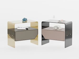 Modern Bedside Cabinet Acrylic Bedside Cabinet 3d model