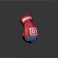 Kids Red Boxing Gloves With Cartoon Elements White Accents And Blue Details